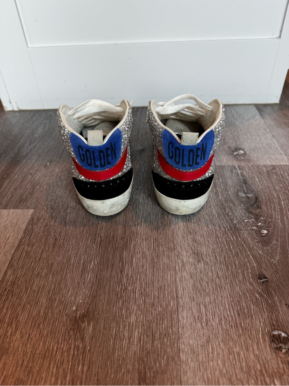 Golden Goose Silver Glitter Midstar Women’s Sneakers - Picture 3 of 8